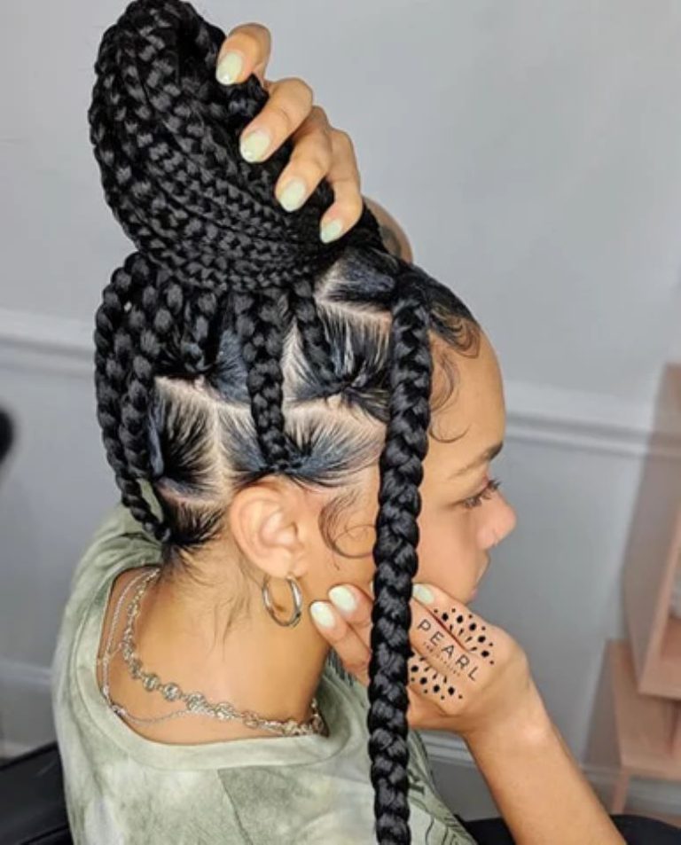 Jumbo Box Braids Updo