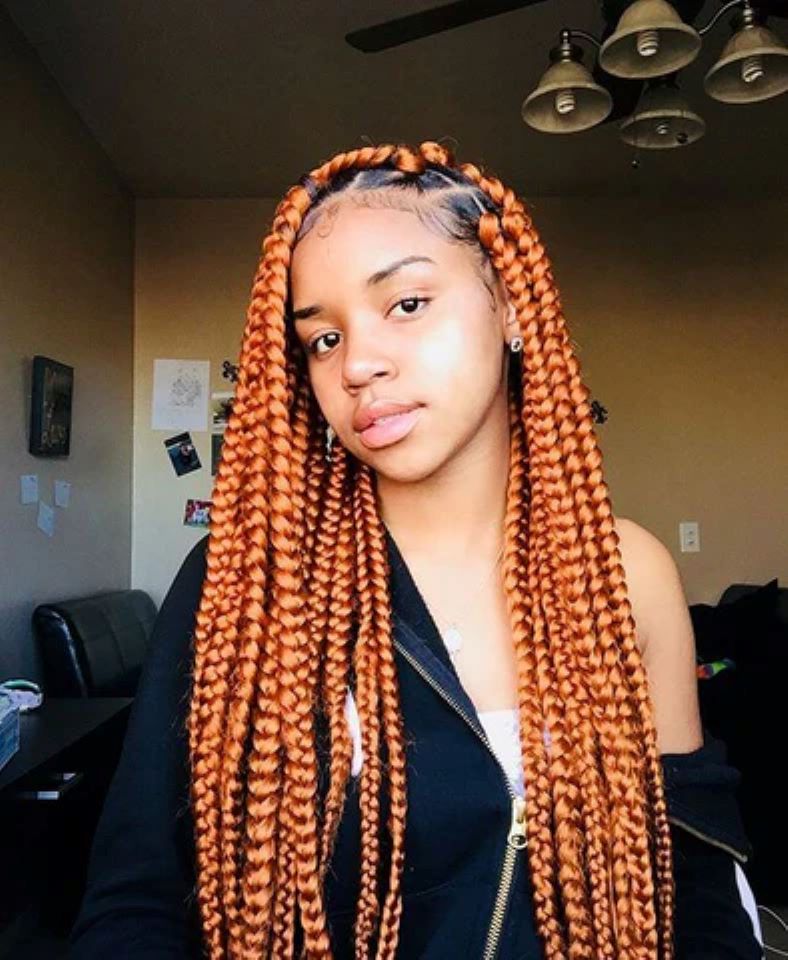 Ginger Box Braids With Dark Roots