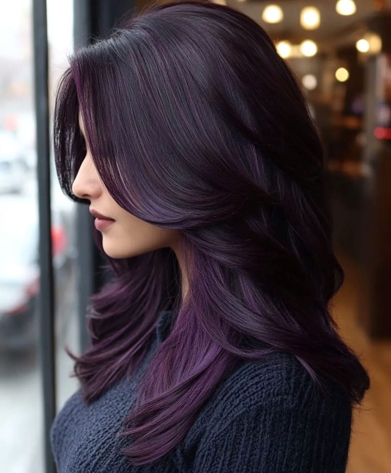 Black Hair Partial Plum